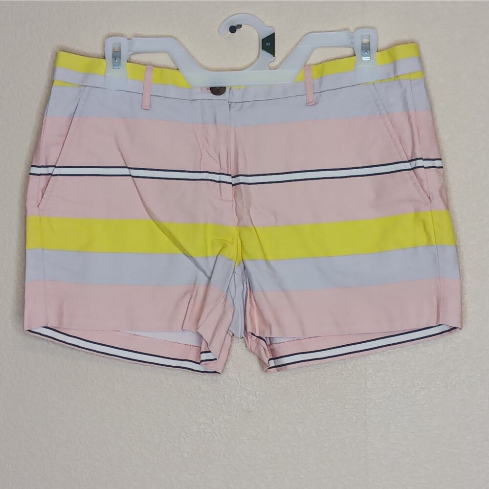 Gap Sunkissed Shorts Womens Size 4 Pink Multi Striped Cotton Canvas Colorful